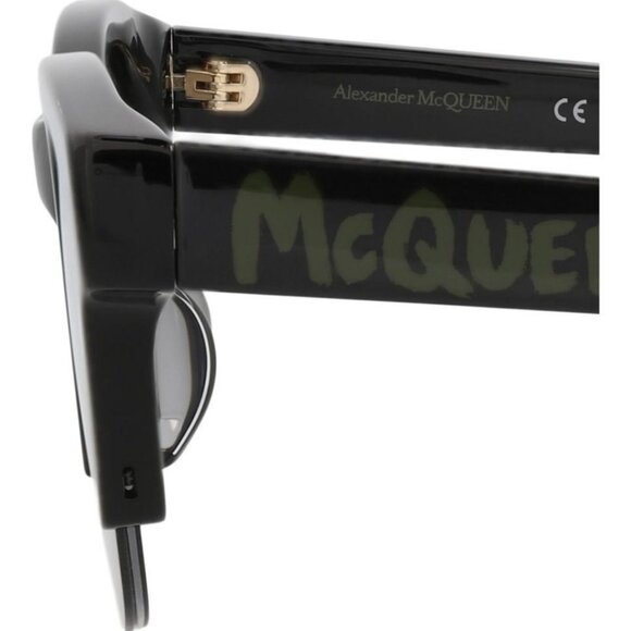 Alexander McQueen Womens Square/Rectangle Black Black Green Fashion Designer - Picture 4 of 4